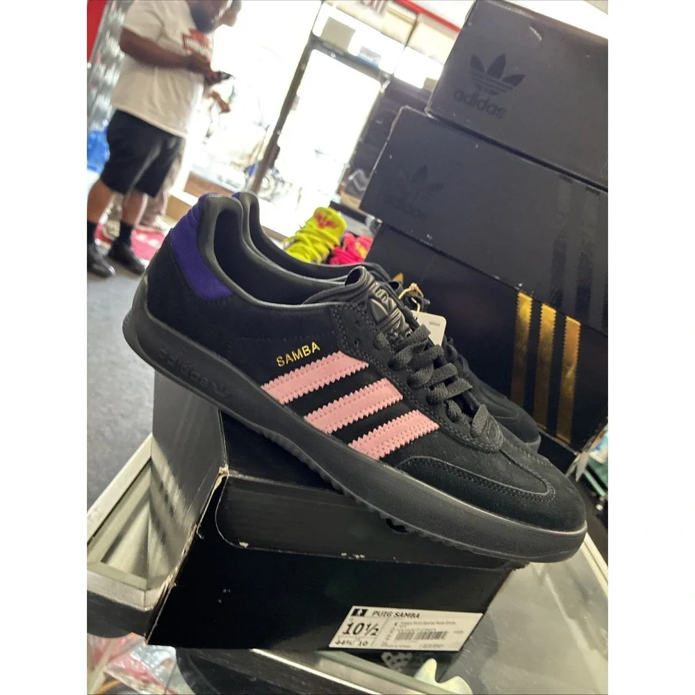 Mens Adidas PUIG SAMBA KK3738 Core Black Light Pink Purple Shoes 10.5
